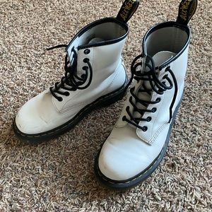 doc martens in white
